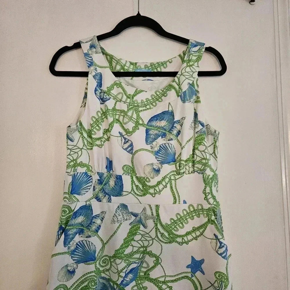 J McLaughlin Seashell Print Catalina Dress Size Medium - Picture 2 of 7